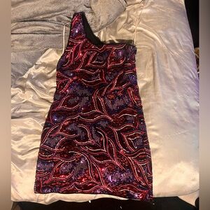 Multi-color Sequence Homecoming Dress